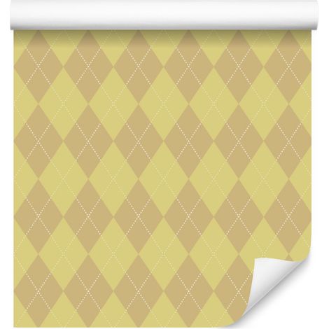 Pastellfarbene Diamanten-Tapete in Gelb und Gold für Wohn- und Schlafzimmer, 50 x 1000 cm (1/5)
