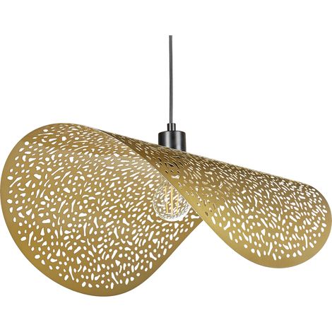Lámpara Colgante Iluminación Estilo Retro Hierro Metal Tono Oro Krishna