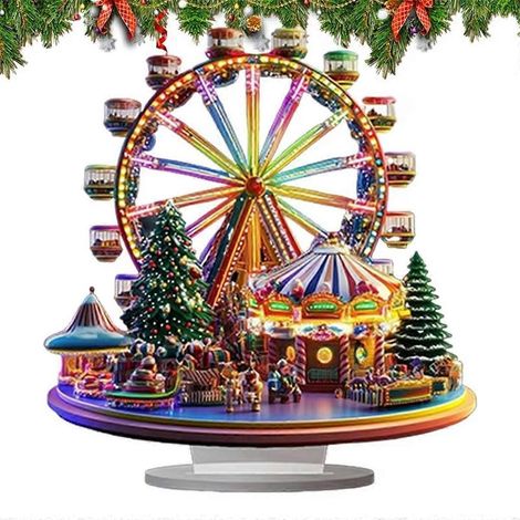 Ornements de bureau en acrylique en forme de grande roue pour Noël -- (1/5)