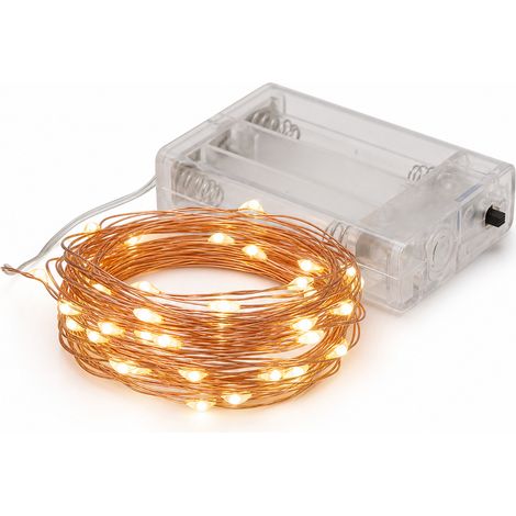 Copper LED String Lights 50 Battery-Powered Lights for Decoration 5 m (1/5)