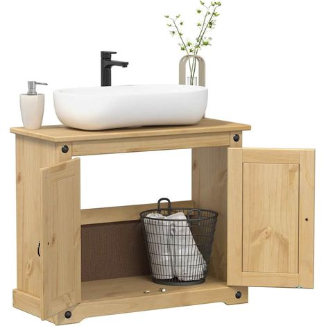 Waschbeckenunterschrank Corona 73x33x60 cm Massivholz Kiefer