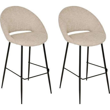 Lot de 2 Chaises de Bar "Amago" 101cm Beige (1/4)