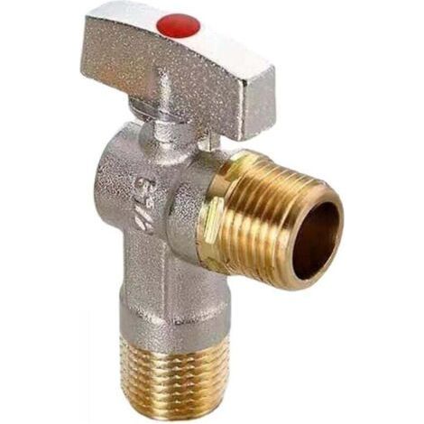 Brass Flow Angle Value Plumbing Fitting Triangle Valve Water Valve Angle Stop Valve for Bathroom Toilet Sink - Red (1/4)