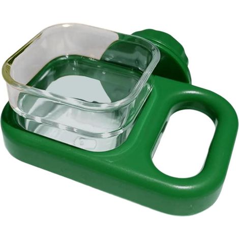 Green Square Bird Cage Feeding Bowl  Durable Wear-Resistant Bird Daily Supply (1/2)