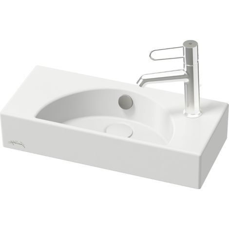Lave-mains compact 50 cm JACOB DELAFON Odéon Rive Gauche 1 trou de robinetterie à droite Blanc satiné