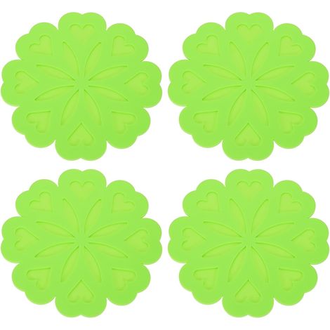 4 dessous de plat en silicone, vert (1/5)