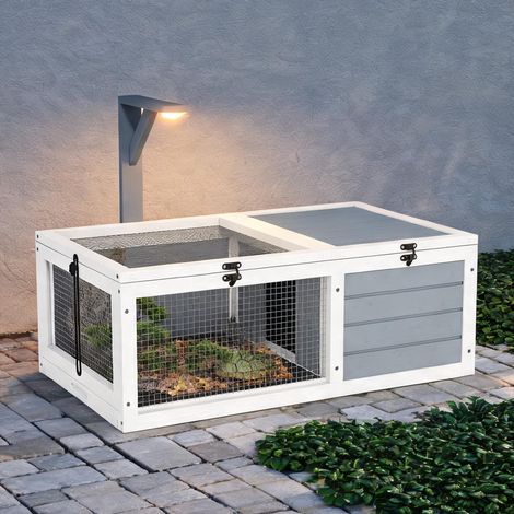 Terrarium gris clair en bois de sapin 81 x 48 x 31,5 cm (1/5)