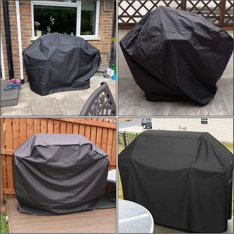 Housse de barbecue, housse de brûleur de barbecue à gaz, housse de protection, couvercle de barbecue, dimensions 14561117 cm, noir, fibre de polyester 210D, revêtement en polyuréthane. (1/4)