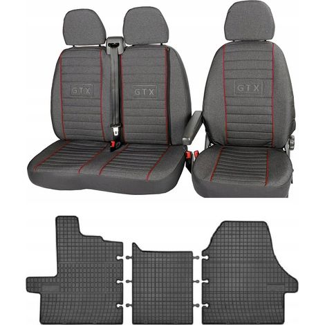 Ensemble de housses de siège et tapis sur mesure pour CITROEN JUMPER 2006-2025 – Housses en tissu d'ameublement – Tapis en caoutchouc inodore