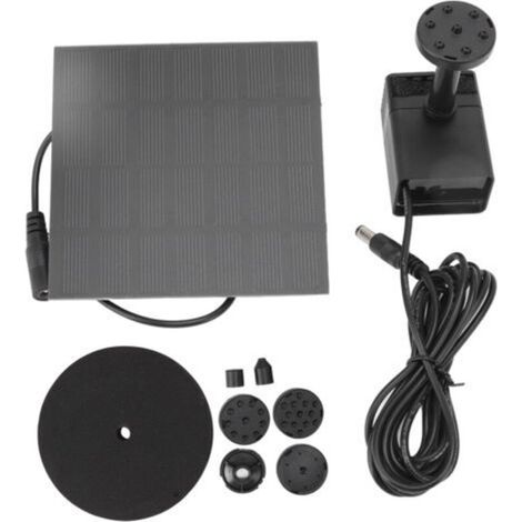 Kit de pompe à eau solaire bricolage pompe de fontaine d'eau à énergie solaire écologique avec 6 buses pour aquarium de jardin de bain d'oiseau