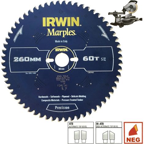 Lame de scie Irwin Marples 250x2 5x30 0 mm Z60