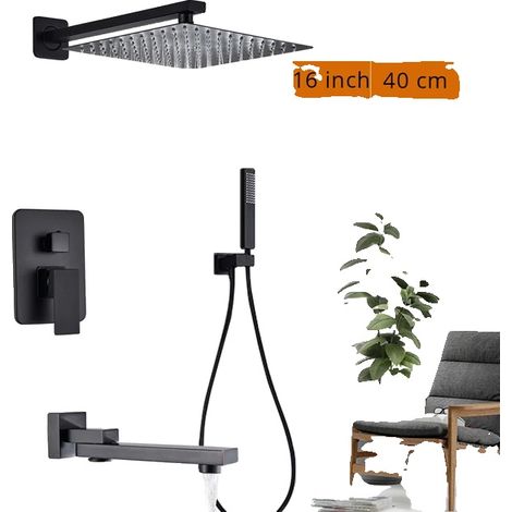 Ensemble de douche, design contemporain, expérience de pluie, 3-Ways 16 pouces B (1/2)