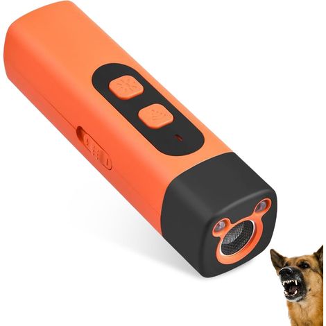 Inhibiteur d'aboiement à ultrasons, inhibiteur d'aboiement portable pour chiens, 3 fréquences + lampe de poche, inhibiteur d'aboiement portable pour dressage de chien, inhibiteur d'aboiement rechargea (1/5)