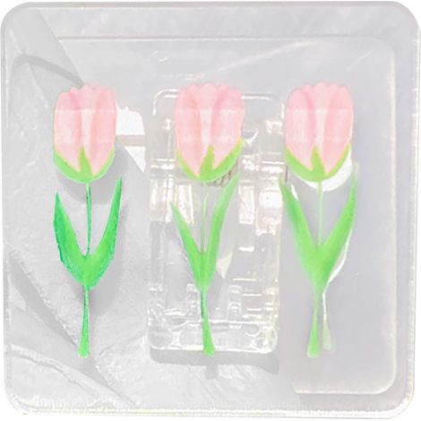 Pince à papier transparente double face motif tulipe acrylique multifonction rose pour rangement (1/5)