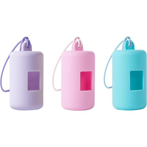 Pack of 3 Pet Garbage Bag Dispenser, Holder for Dog Waste Bags, Plastic Waste Bag Dispenser for Dog, Waterproof and Lightweight Outdoor Animals Product (Blue + Purple + Pink) (1/5)