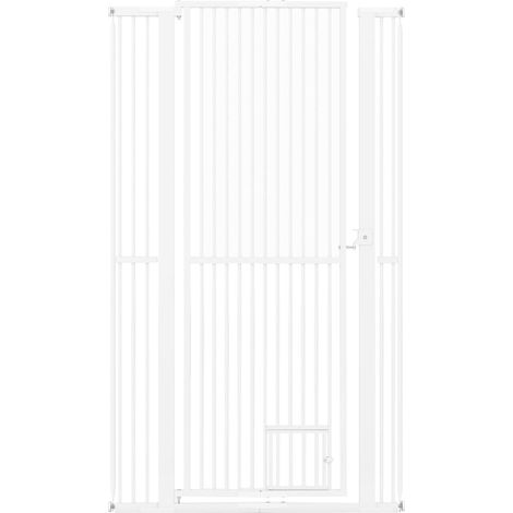 Barrière pour animaux de compagnie extra haute de 171 cm avec ouverture de 77 cm à 104 cm - Blanc (1/5)