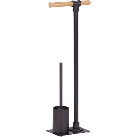 Toilettenpapierständer mit WC-Bürste FORLI, schwarz, Wenko