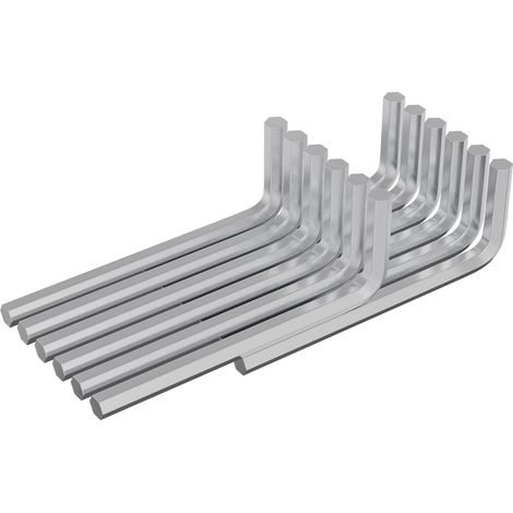 Clé hexagonale 12 pcs Argenté 32 x 86 mm Acier