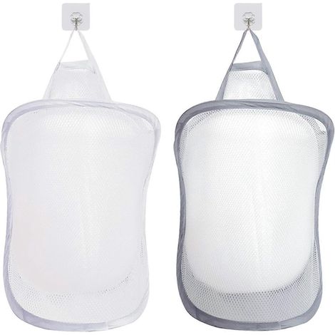 paniers à linge en filet, panier de rangement pliable pour le linge, sac à linge pliable, rangement suspendu pour jouets ou (1/5)