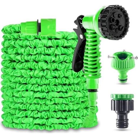Tuyau Arrosage Extensible - 30M/100FT - Buse 7 Modes - Adaptable 1/2’’ et 3/4’’ (1/4)