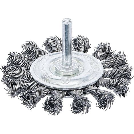 Brosse Plate Tressée D.75 mm - Arbre d Entraînement 6 mm - Résistante et Précise, Pro - D-Work (1/5)