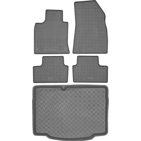 Ensemble de tapis de sol en caoutchouc pour Renault Clio V Hatchback à partir de 2019 + tapis de coffre