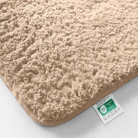 1 Tapis De Bain Microfibre Poils Longs Antidérapant Lavable 60x100cm Salle De Bain (1/5)