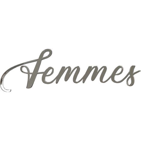 Plaque de porte WC, WC hommes, WC femmes.- Plexi miroir argent - Femmes