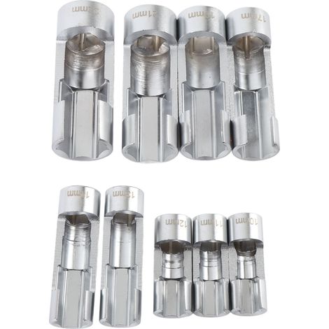 Ensemble 9 douilles pour conduite de carburant 10-22mm, entraînement 3/8 et 1/2, acier CRV, clé à douille injecteur pour réparation auto (1/5)