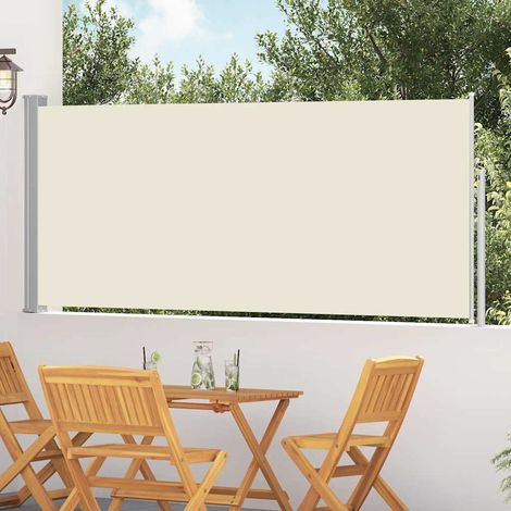 Auvent latéral rétractable 120 x 300 cm Blanc cassé (1/5)