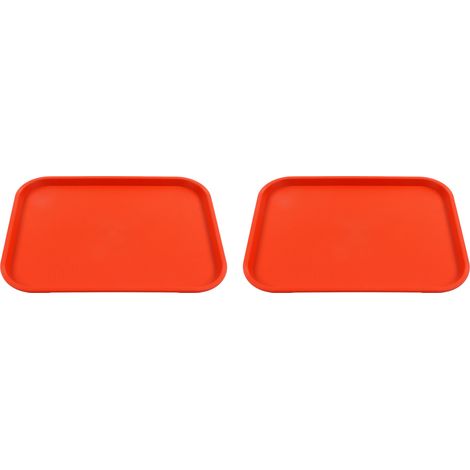2-teiliges stapelbares, leichtes, rutschfestes PP-Tablett für Cafés und Schnellimbisse, rechteckig, orange (1/5)