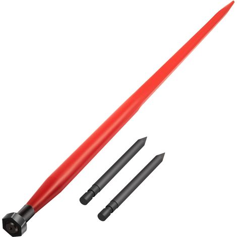 Perche à Foin 49\" Capacité 1360 kg, Pointe de Botte à Fixation Rapide, Fourche à Foin 1 3/4\" avec 2 Stabilisateurs, Revêtement Rouge, Compatible Conus 2 (1/5)