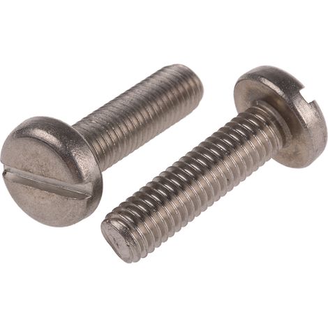Vis à métaux RS PRO M8 à tête Cylindrique fendue en Acier Inoxydable, 30mm ( Prix pour Sachet de 25 )