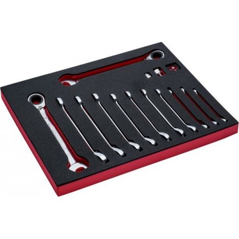 BAHCO - Jeu de clés mixtes à cliquet, module mousse 2/3 Fit&Go - 15 pcs