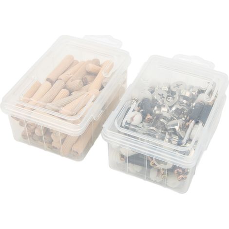 Ensemble de raccords à came avec écrou pré-inséré et cheville pour meubles de cuisine, tige de connexion 3 en 1, noir (1/5)