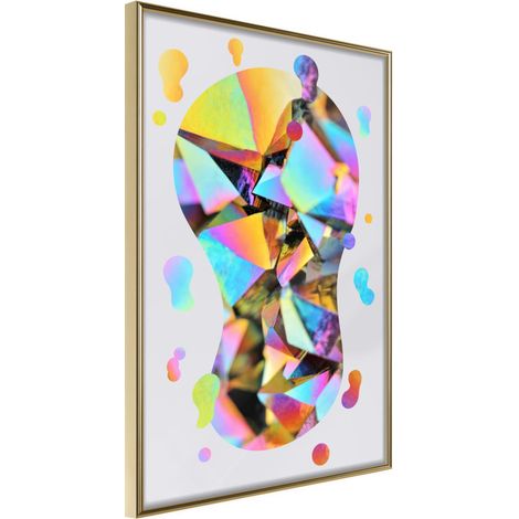 Affiche Murale Encadrée "Abstract Light Bulb" 21 x 30 cm Or