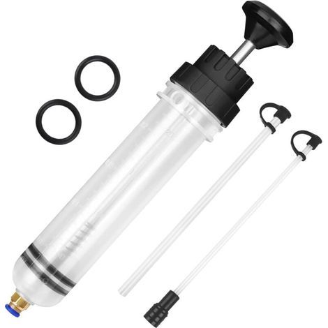 Seringue a Huile,200CC Injecteur Extracteur avec 2 Tuyaux Seringue a Huile Une Paire D'anneaux en Caoutchouc de Rechange Huile Aspiration Seringue pour Huiles de Transmission (1/5)