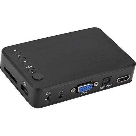 Lecteur multimédia HDMI Full HD 1080P avec sortie audio numérique et télécommande, compatible 110V-240V