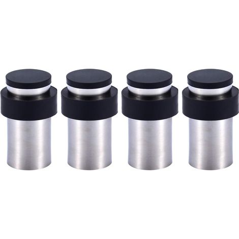 6 cm großer Türstopper aus Edelstahl mit Gummi-Türstopper für Boden oder Wand (4er-Set) (1/4)