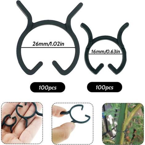 NALOOKAMIC  Clips Plantes 200 pièces Clips de Plantes de Jardin Clips de Vigne de Fleur de Tomate Clips à Plantes en Plastique pour Jardin Vigne Légumes Tomates Fixer Les Plantes Grimpantes Deux Taill (1/3)