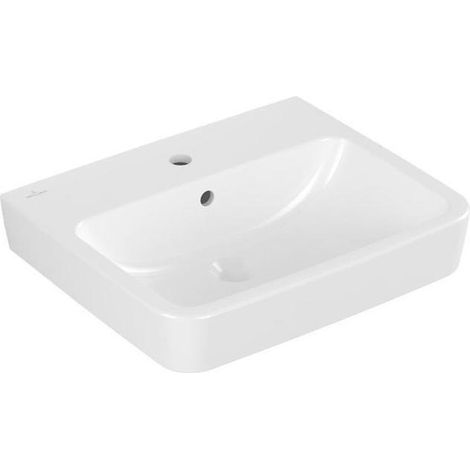 Villeroy & Boch Waschbecken O.novo 550x460mm Eckig 1 Hahnloch mit Überlauf Weiß Alpin