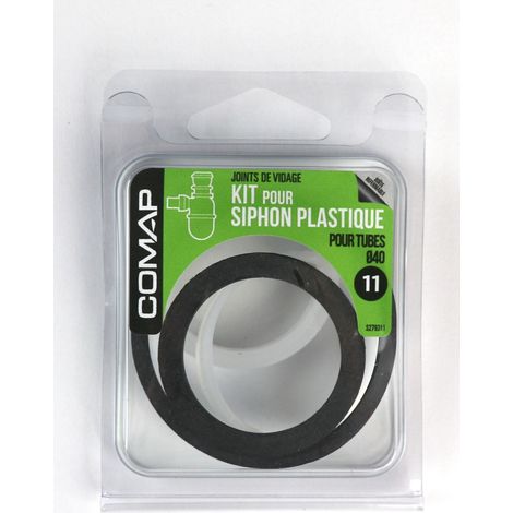 COMAP Kit de joints d'étanchéité pour siphon plastique pour tubes (conique, caoutchouc) - Diamètre 40 mm - Joints de vidage - S279311 (1/2)