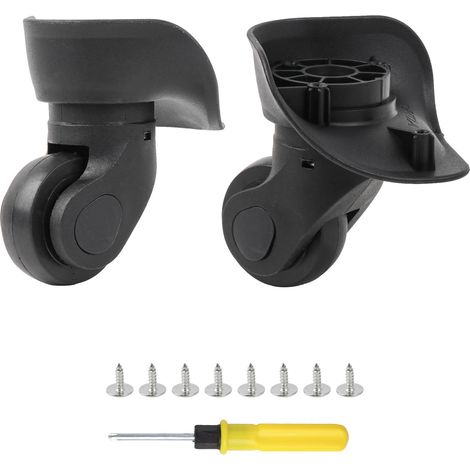 9,6x9,3x4,8cm Noir en Plastique Bricolage Gauche et Droite pivotant Bagages Valise roulettes avec 4 Trous-9x9,3x4,8 cm (1/5)