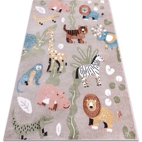 Carpet FUN Africa for children, animals, Africa beige multicolour 160x220 cm