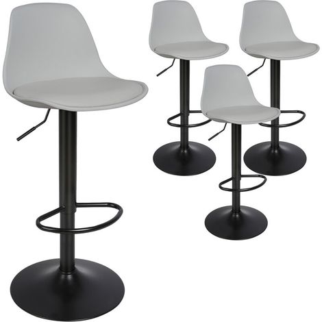Lot de 4 tabourets de bar gris (1/5)