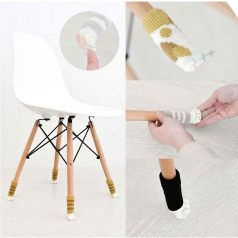 Chaussettes De Chaise - 24 Pièces - Motif Pattes De Chat - Anti-rayures Et Anti-bruit - Pour Pieds De Chaise Et De Table - Lot Complet (1/4)