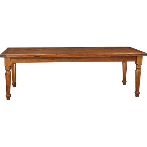 Ausziehbarer Country Tisch aus massivem Nussbaum Limettenholz. Made in Italy