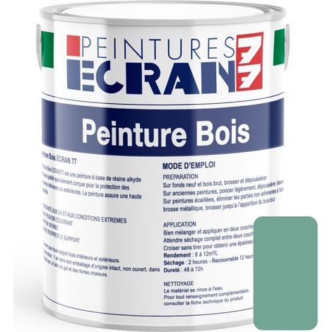 Peinture bois professionnelle, satin, peinture opacifiante, sans odeur, protège, décore, intérieur, extérieur ECRAN77 72A594 1 litre (1/3)
