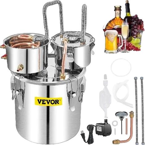 Distillateur d'alcool, capacité de 50L, construction en acier inoxydable, 50 L (1/5)
