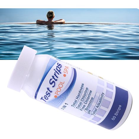 Bandelettes de test d'eau (pH, dureté totale) pour piscine, aquarium et bassin (6 en 1) (1/5)
